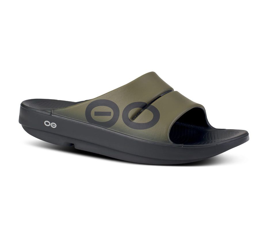 Oofos Men's Ooahh Sport - Slide Black / Olive ( YQKMC-3685 )